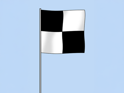 Auf dem Bild ist eine Flagge mit schwarzen und weißen Quadraten.